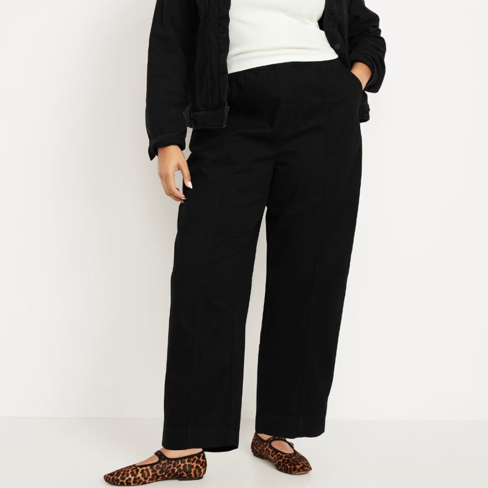 Old Navy High-Waisted Barrel Ankle Pants - NWT XL Black Jack